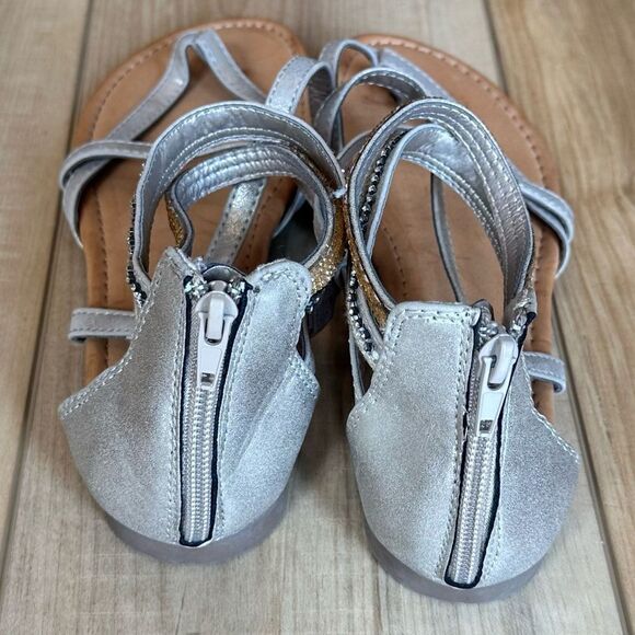 EDL Presents Pop Eiffel Antique Gold Embellished Strappy Sandal Size 8 1/2 - Picture 7 of 15